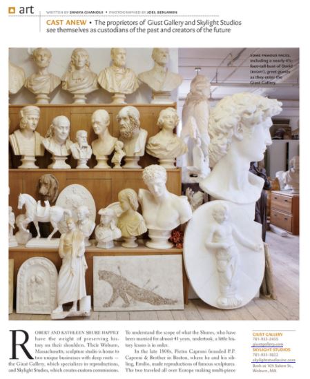 "Cast Anew" - Design New England article on the Giust Gallery