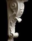 Photo of plaster sculptural ornament from the Renaissance on a black background