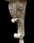 Photo of plaster sculptural ornament from the Renaissance on a black background